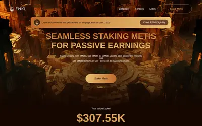 Website screenshot of ENKI Protocol (2026-05-20)