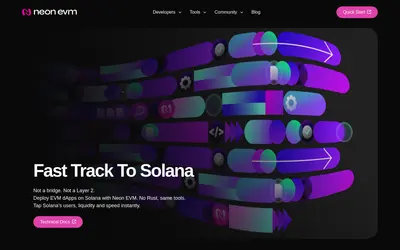 Website screenshot of Neon EVM (2026-04-25)
