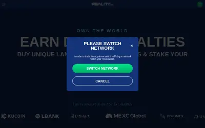 Website screenshot of Reality Metaverse (2026-06-01)