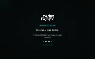 Website screenshot of Chain Crisis (2026-04-25)