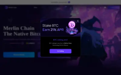 Website screenshot of Merlin's Seal BTC (2026-05-21)