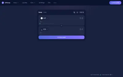 Website screenshot of ICPSwap Token (2026-04-25)