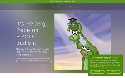 Website screenshot of PEPErg (2026-05-20)