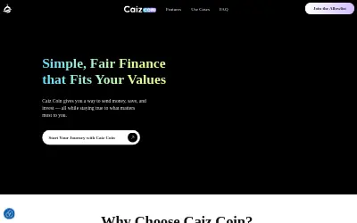 Website screenshot of CAIZCOIN (2026-06-24)