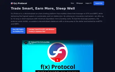 Website screenshot of f(x) Protocol fxUSD (2026-05-25)