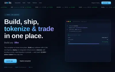 Website screenshot of sTONks (2026-04-26)