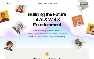 Website screenshot of Unagi Token (2026-04-26)