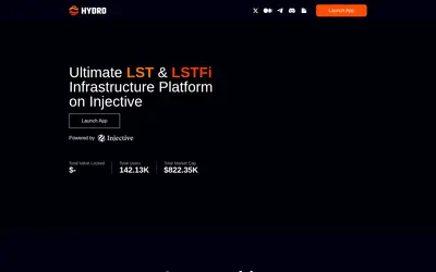 Website screenshot of Hydro Protocol (2026-05-22)