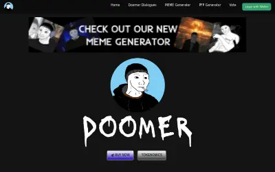 Website screenshot of Doomer on base CTO (2026-06-01)