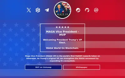 Website screenshot of MAGA VP (2026-04-26)