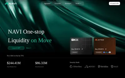 Website screenshot of NAVI Protocol (2026-05-20)