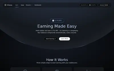 Website screenshot of Ethena Staked USDe (2026-04-24)