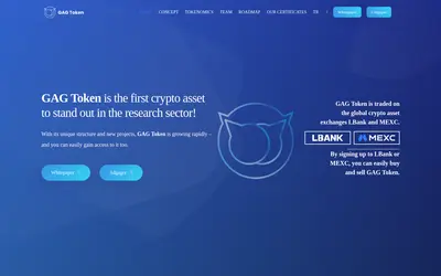 Website screenshot of GAG Token (2026-05-21)