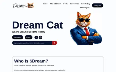 Website screenshot of Dream Cat (2026-05-20)