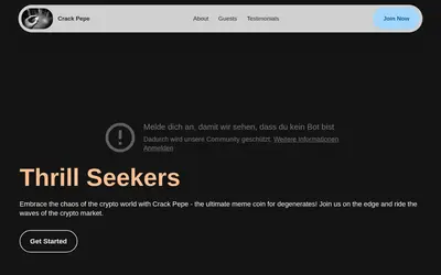 Website screenshot of Crackpepe (2026-05-21)