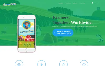 Website screenshot of Farmer Coin (2026-04-20)