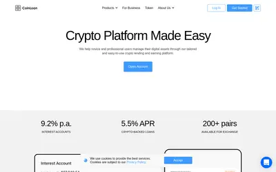 Website screenshot of CoinLoan (2026-04-25)