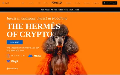 Website screenshot of Poodlana (2026-05-21)