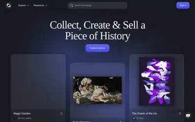 Website screenshot of ExchangeArt (2026-05-20)