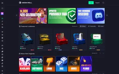 Website screenshot of Moon Roll Coin (2026-04-25)