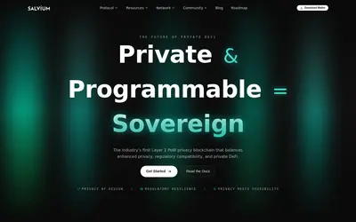 Website screenshot of Salvium (2026-05-21)