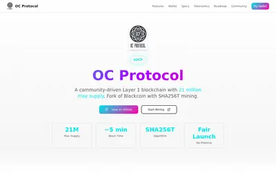 Website screenshot of OC Protocol (2026-05-20)
