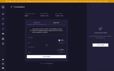 Website screenshot of Constellation Staked ETH (2026-04-25)