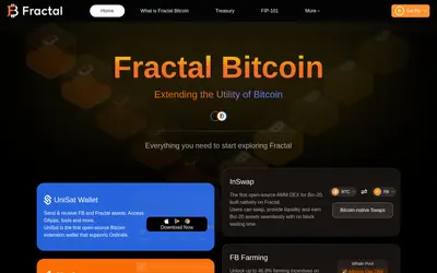Website screenshot of Fractal Bitcoin (2026-05-20)