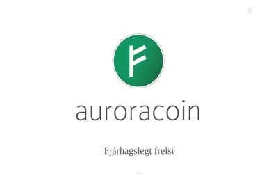 Website screenshot of Auroracoin (2026-05-22)