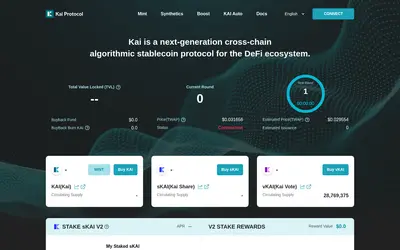 Website screenshot of Kai Protocol (2026-05-19)