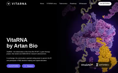 Website screenshot of VitaRNA (2026-05-26)