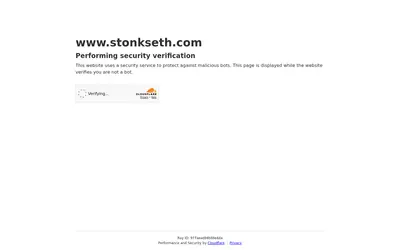 Website screenshot of Stonks on ETH (2026-05-22)