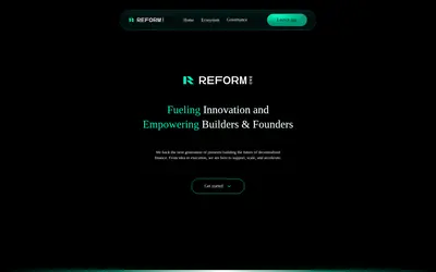Website screenshot of Reform DAO (2026-04-25)