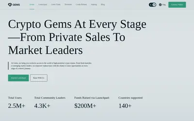 Website screenshot of Gems VIP (2026-05-19)