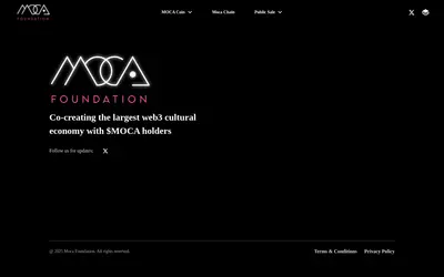 Website screenshot of Moca Coin (2026-05-20)