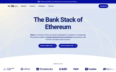 Website screenshot of ZKsync (2026-06-01)