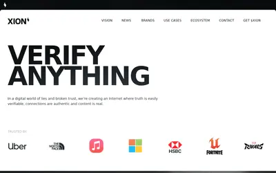Website screenshot of XION (2026-05-22)