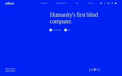 Website screenshot of Nillion (2026-06-01)