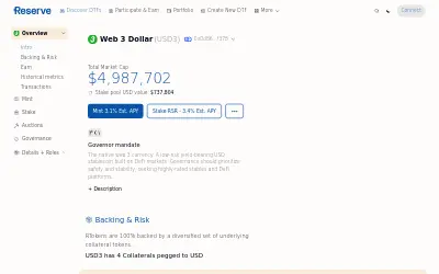 Website screenshot of Web 3 Dollar (2026-05-26)