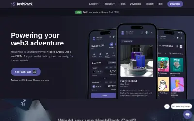 Website screenshot of HashPack (2026-06-01)
