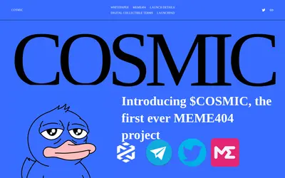 Website screenshot of COSMIC on Base (2026-04-24)