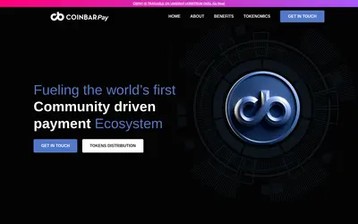 Website screenshot of CoinbarPay (2026-05-22)