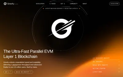 Website screenshot of Gravity (2026-04-25)