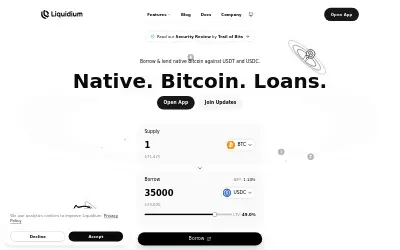 Website screenshot of LIQUIDIUM•TOKEN (2026-06-01)