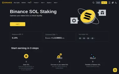 Website screenshot of Binance Staked SOL (2026-05-21)