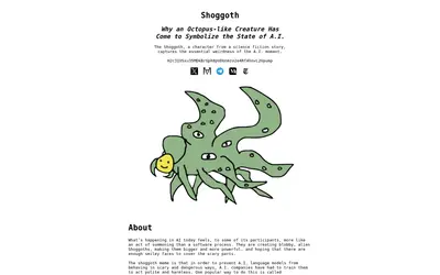 Website screenshot of Shoggoth (2026-05-22)