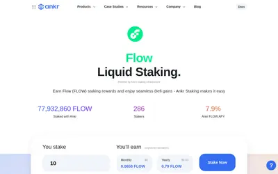 Website screenshot of Ankr Staked FLOW (2026-05-21)