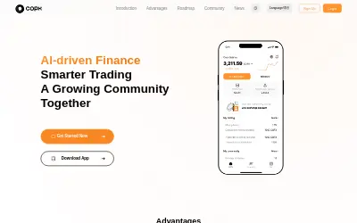 Website screenshot of CopXToken (2026-05-26)