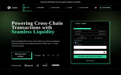 Website screenshot of Lunex Network (2026-04-25)