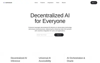 Website screenshot of Cortensor (2026-04-26)